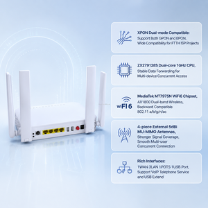 Routeur ONU XPON Premium AX1800 WiFi6 avec chipset MT7975N et antenne MU-MIMO pour solution de haut débit fibre optique ISP - Product Image 4