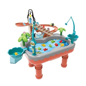 Kids Musical Glijbaan Speelgoed Pinguïn Magnetische B/O Elektrische Vissen Game Set Speelgoed