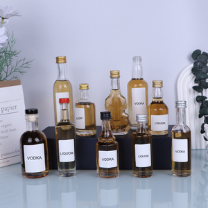50ml 100mL vacío boca pequeña mini licores vodka <span class=keywords><strong>gin</strong></span> licor botella de vidrio con tapón de rosca - Product Image 6