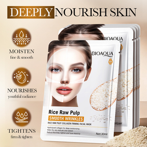 Masque en feuille de collagène pour la peau au riz pur 30mL6g – Hydratation intense, nourrissant, raffermissant, lissant les rides, pour tous types de peau - Product Image 2