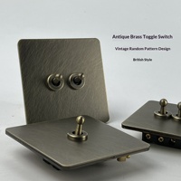 Prise encastrée de type 86 pour la décoration intérieure de villa, panneau métallique rétro couleur bronze, interrupteur à bascule en laiton britannique, ignifuge