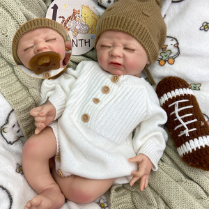 Muñeco <span class=keywords><strong>Reborn</strong></span> de Silicona de Cuerpo Completo Platino de 45cm, Niño Abrazable con Chupete, Pintado a Mano, Realista, Flexible, Lavable, Regalo de Muñeco Bebé - Product Image 1