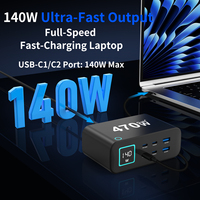 Chargeur de bureau GaN 470W multi-ports USB C à charge rapide avec écran TFT numérique et interrupteur d'alimentation pour ordinateur portable, iPhone, MacBook