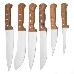 High Quality Butcher <strong>Knives</strong> with Wooden <strong>Handle</strong> Kitchen <strong>Knives</strong> Sets Stainless Steel 6pcs Cleaver <strong>Boning</strong> Slaughter <strong>Knife</strong> - Product Image 1