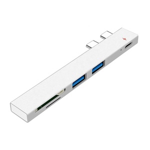 Doonjiey Dual Type C Adapter Dock with <span class=keywords><strong>USB</strong></span> mobile charger hub SD/TF Slot For PC for <span class=keywords><strong>Macbook</strong></span> Pro 13 15 <span class=keywords><strong>Air</strong></span> Mi Pro#T2 - Product Image 1
