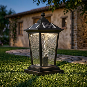 Outdoor IP65 Waterproof Aluminum Modern Fence <b>Pillar</b> Lamp Solar LED Gate <b>Light</b> Adjustable Color Temperature Garden Decoration - Product Image 1