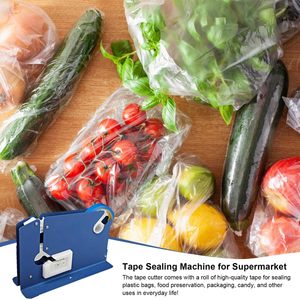 Máquina de sellado de bolsas de acero inoxidable, envasador de embalaje, dispensador de cinta selladora de cuello de bolsa de Metal con cinta de <span class=keywords><strong>12mm</strong></span> para tienda, supermercado - Product Image 6