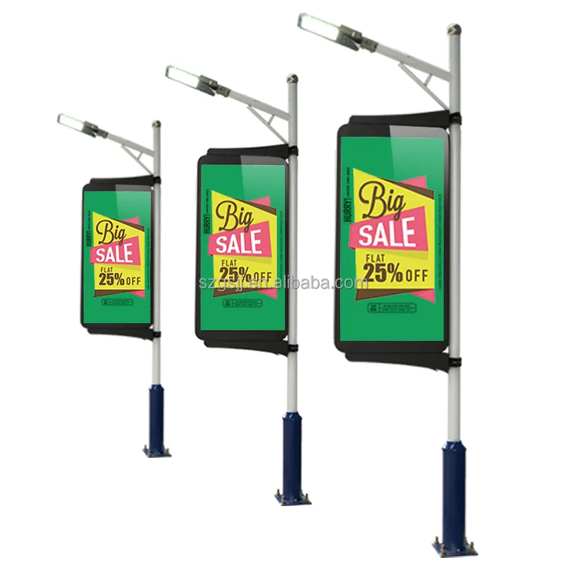 Yol kenarı güneş Wifi 3G 4G kontrol elektronik tahta ışık direği LED ekran P3 P4 P5 P6 LED sokak reklam ekran afiş