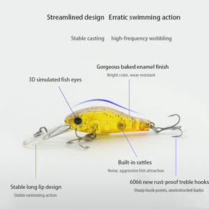 <span class=keywords><strong>Leurre</strong></span> Minnow à Lèvre Longue Ultraléger, Flottabilité Lente, Suspension, Plongée Profonde, Coulée dans Toute la Colonne d'Eau, pour Bass et Poisson Mandarin - Product Image 4