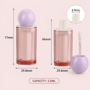 Gloss à lèvres hydratant et repulpant style coréen bio, fini velours, avec capuchon rond, pour maquillage de soirée, marque privée - Product Image 5