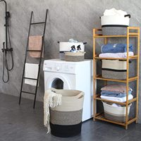 Panier à linge en corde de coton extra large, écologique, tressé, pour ranger les jouets et les couvertures de la crèche
