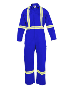 Combinaison Hi Vis résistante à la flamme <span class=keywords><strong>FR</strong></span> haute visibilité-88% C/12% N (<span class=keywords><strong>Medium</strong></span>, bleu marine) - Product Image 1