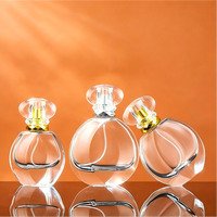 Flacon de parfum en verre mat incurvé de 50 ml, écologique, en stock, rechargeable, vide, design DIY, avec bouchon en cristal et col à vis