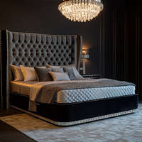 Ensemble de meubles de chambre à coucher en bois de luxe moderne OE HOME, tête de lit en tissu, écologique, lit king size personnalisé pour usage hôtelier