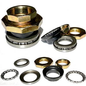 Kit de jeu de caisse de direction pour trottinette électrique, jaune, sept pièces, en métal résistant à l'usure avec roulements à billes - Product Image 1