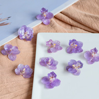 Kepala Anggrek Resin Asli, Bunga Alami Warna Pink, Bunga Resin untuk Anting, Perlengkapan Kerajinan DIY untuk Perhiasan Anting Kalung