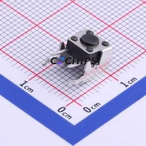 TS-1102N-4326 Tactile Switch Bent Lead Through Hole,6x6mm Switch Single Pole Single Throw Round Button 2.6N Right Angle Insert - Product Image 1