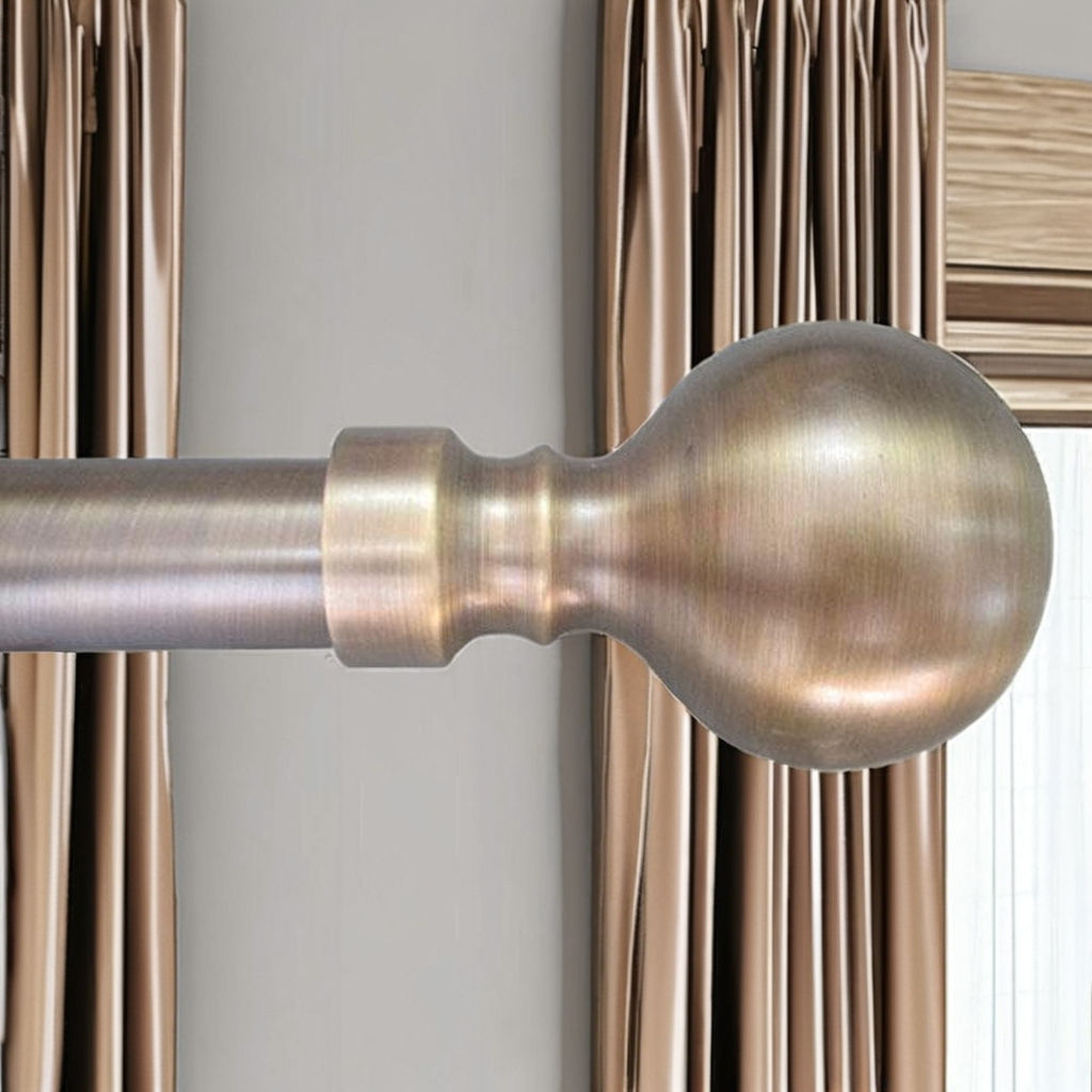 Brushed Antique Brass Round Finial