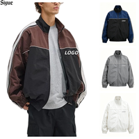 Veste coupe-vent streetwear homme personnalisée style Gorpcore Y2K vintage années 90, colorblock, oversize, avec boutons