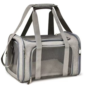 <b>Pet</b> <b>Carrier</b> Large Size Oxford Breathable Mesh For Dogs Cats Car Travel Handheld Gray - Product Image 2