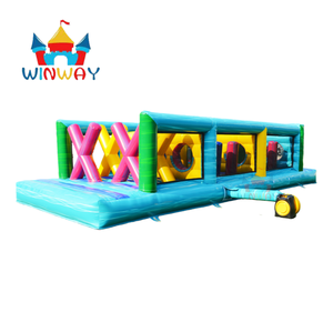 Parcours d'obstacles gonflable irisé à succès en 2026, directement de l'usine, jeu de tic-tac-toe commercial pour enfants, jeu de plein air amusant - Product Image 1