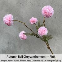Boule de fleurs artificielles en soie en forme de chrysanthème, ornement de pétales pour la décoration de mariage et de la maison