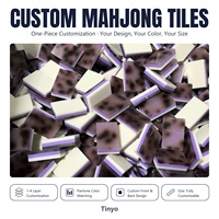 Meilleures ventes d'usine : Jeu de Mahjong américain de luxe à motifs floraux, en acrylique écologique, pour les jeux de Mahjong