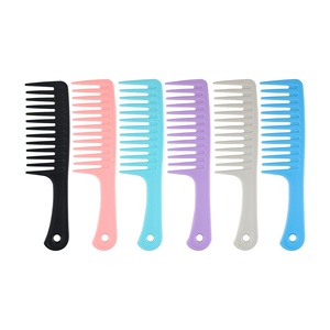 Wholesale Custom Logo Anti Static Hair Straightener Comb Barber Hot Comb Plastic Wide Tooth Hair Combs For Women