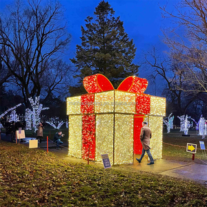 Kerst En Thanksgiving Festival Decoraties Pvc Santa Claus Boom Met Motief Lichten En Geschenken Voor Feesten - Product Image 5