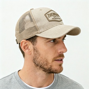 Gorra Trucker de Lino Bordada Personalizada al por Mayor, Gorra Trucker Lisa de 6 Paneles con Cierre a Presión para Exteriores - Product Image 6