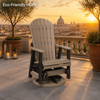 Fauteuil à bascule pivotant moderne en HDPE avec fonction de glisse pour jardin, pelouse, terrasse, parc, résistant aux intempéries, aux UV, facile à assembler