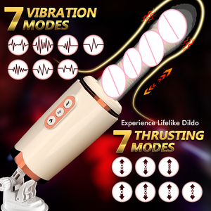 Macchina automatica del sesso di spinta per le donne con <span class=keywords><strong>Dildo</strong></span> di riscaldamento a velocità regolabile potente a ventosa Base femminile masturbatore giocattolo - Product Image 2