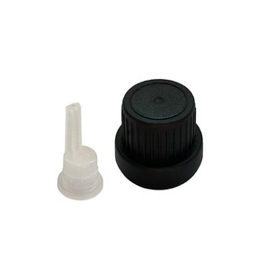 Bouchon compte-gouttes Euro 18mm noir inviolable chapardeur bouteille d'huile essentielle bouchon à vis <span class=keywords><strong>en</strong></span> plastique avec insert compte-gouttes court - Product Image 6