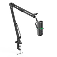 Microphone à condensateur CMTECK XM600T RGB à double motif en alliage d'aluminium, suppression du bruit, réglable, USB-C 48kHz/24bit, pour jeux sur ordinateur