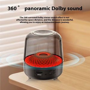 4th Generation Mini Desktop Subwoofer Black Gold Glazed Glass Battery Audio Home Use Charging <b>Wireless</b> Music Speaker - Product Image 3