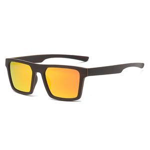Square Sport TAC Polarized UV400 Wooden Frame Custom Logo Unisex Sunglasses - Product Image 1