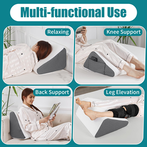 Almohada ergonómica triangular blanca para <span class=keywords><strong>rodilla</strong></span> postoperatoria, almohadas <span class=keywords><strong>de</strong></span> elevación y posicionamiento <span class=keywords><strong>de</strong></span> piernas con funda extraíble - Product Image 4