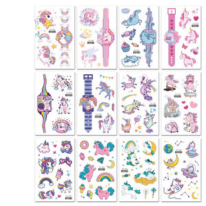 Autoadesivo del tatuaggio temporaneo dell'<span class=keywords><strong>unicorno</strong></span> di scintillio per il tatuaggio impermeabile della stella della luna del tatuaggio della ragazza dei bambini - Product Image 5