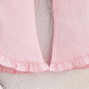 ชุดเสื้อผ้าเด็กผู้หญิงสองชิ้นสุดหรู ดีไซน์ไหล่เดียว ประดับดอกไม้สวยงาม แฟชั่นสำหรับงานปาร์ตี้ฤดูร้อน ลายดอกไม้หลากหลายแบบ - Product Image 6