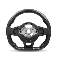 Volant en cuir avec garniture centrale en carbone forgé pour VW Volkswagen Golf 5 6 7 R MK5 MK6 MK7 MK7.5 Gti Polo Passat B8 Jetta