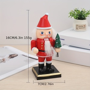 YUELIAN 16cm Casse-noisette de Noël en bois (Soldat, Bonhomme de neige, Ours, Bonhomme de pain d'épices, Pinguin, Père Noël) pour décoration de maison, vitrine et fête - Product Image 5