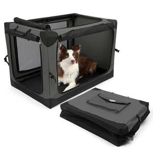 Luxe moderne 4 portes Portable pliant chien caisse en acier souple cadre maille tapis sain voyage pliable Pet Carrier pour chat chien - Product Image 6