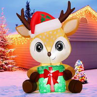 Renne de Noël gonflable géant personnalisé avec éclairage LED pour la décoration de la cour et de la maison