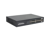OEM/ODM 16-port Gigabit Uplink non-standar PoE Switch + jarak jauh 10M/250m