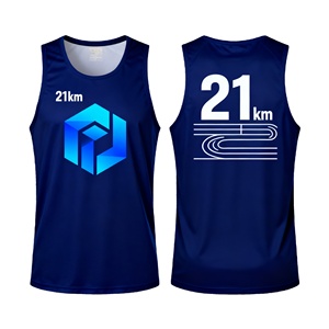 Biến Marathon vào đường băng của bạn tùy chỉnh thiết kế logo in ấn 100% polyester 160 GSM đua chạy <span class=keywords><strong>SINGLET</strong></span> cho Marathon sự kiện - Product Image 4