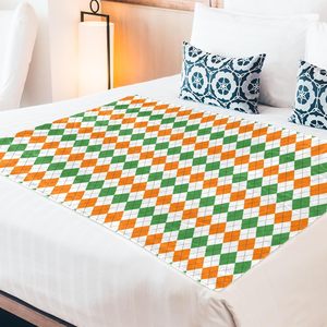 Nouveau personnalisé Orange et vert Festival irlande <span class=keywords><strong>Plaid</strong></span> flanelle polaire jeter couverture en peluche pour chambre - Product Image 4