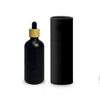 Flacon compte-gouttes en verre dépoli noir mat de qualité supérieure 2026 pour huiles essentielles et sérums, disponible en 5ml, 10ml, 15ml, 20ml, 30ml, 50ml, 100ml