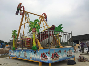 Manège pour enfants robuste en fibre de verre et métal, pour usage intérieur/extérieur, modèle Mini <span class=keywords><strong>Pirate</strong></span>, type bateau balançoire, monté sur remorque - Product Image 2