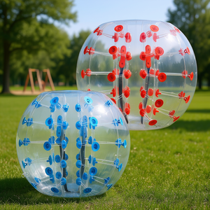 Pelotas inflables de PVC de 4 pies para juegos de sumo, pelotas Zorb para jugar en equipo al aire libre, para niños y adultos, paquete de 2, rojo y azul - Product Image 2
