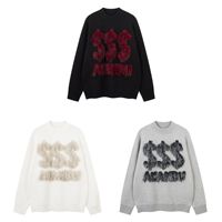 Automne hiver transfrontalier à la mode marque pull unisexe haute qualité fourrure de vison américain rue mode tridimensionnelle avant